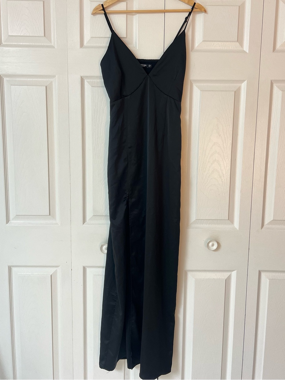 Nasty Gal Black V-Neck Slip Dress